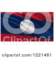 Clipart Of A 3d Waving Flag Of Laos With Rippled Fabric Royalty Free Illustration