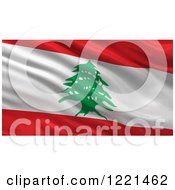 Poster, Art Print Of 3d Waving Flag Of Lebanon With Rippled Fabric