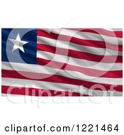 Poster, Art Print Of 3d Waving Flag Of Liberia With Rippled Fabric