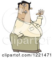 Clipart Of A Half Defiant Man Holding Up A Fist Royalty Free Vector Illustration by djart