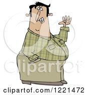 Clipart Of A Half Defiant Man With One Hand In His Pocket And The Other In A Fist Royalty Free Illustration by djart