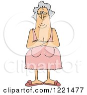 Senior Woman With Her Breasts Hanging Low