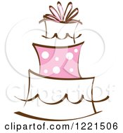 Poster, Art Print Of Three Tiered Cake With Pink Polka Dots