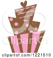 Poster, Art Print Of Modern Funky Pink And Brown Wedding Or Birthday Cake