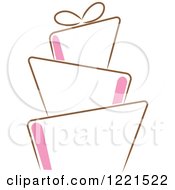 Poster, Art Print Of Modern Funky Pink And Brown Wedding Or Birthday Cake 3