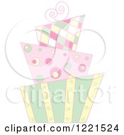 Pastel Modern Funky Patterned Wedding Or Birthday Cake