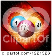 Clipart Of 3d Disco Balls Over A Star Burst With Red Corners Royalty Free Vector Illustration