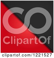 Clipart Of A Diagonal Split Between 3d Black And Red Leather Royalty Free Vector Illustration