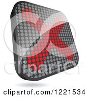 Clipart Of A Floating Reflective Red And Gray X Icon Made Of Dots Royalty Free Vector Illustration