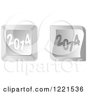 Poster, Art Print Of 3d Silver New Year 2014 Computer Button Icons