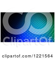 Clipart Of A Gradient Green And Blue Background Of Dots Royalty Free Vector Illustration