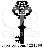 Clipart Of A Black And White Antique Skeleton Key 24 Royalty Free Vector Illustration
