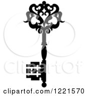 Clipart Of A Black And White Antique Skeleton Key 23 Royalty Free Vector Illustration