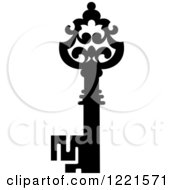 Clipart Of A Black And White Antique Skeleton Key 26 Royalty Free Vector Illustration