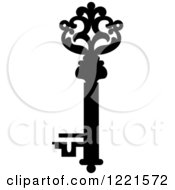 Clipart Of A Black And White Antique Skeleton Key 27 Royalty Free Vector Illustration