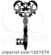 Clipart Of A Black And White Antique Skeleton Key 22 Royalty Free Vector Illustration