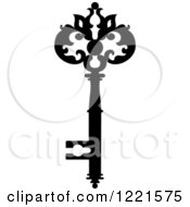 Clipart Of A Black And White Antique Skeleton Key 20 Royalty Free Vector Illustration