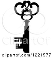 Clipart Of A Black And White Antique Skeleton Key 28 Royalty Free Vector Illustration