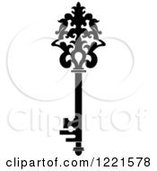 Clipart Of A Black And White Antique Skeleton Key 19 Royalty Free Vector Illustration