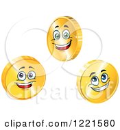 Poster, Art Print Of Happy Gold Coin Characters