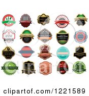 Clipart Of Retail Quality Labels With Sample Text Royalty Free Vector Illustration