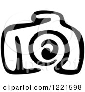 Clipart Of A Black And White Camera 9 Royalty Free Vector Illustration
