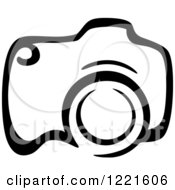Clipart Of A Black And White Camera 10 Royalty Free Vector Illustration