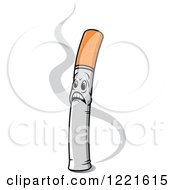 Clipart Of A Shocked Cigarette Character With Smoke Royalty Free Vector Illustration