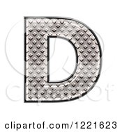 Clipart Of A 3d Diamond Plate Capital Letter D Royalty Free Illustration