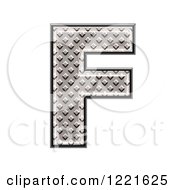 Clipart Of A 3d Diamond Plate Capital Letter F Royalty Free Illustration