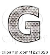Clipart Of A 3d Diamond Plate Capital Letter G Royalty Free Illustration