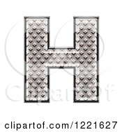 Clipart Of A 3d Diamond Plate Capital Letter H Royalty Free Illustration