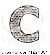Clipart Of A 3d Diamond Plate Capital Letter C Royalty Free Illustration