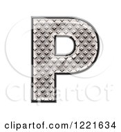 Clipart Of A 3d Diamond Plate Capital Letter P Royalty Free Illustration