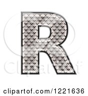 Clipart Of A 3d Diamond Plate Capital Letter R Royalty Free Illustration