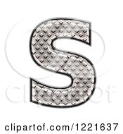 Clipart Of A 3d Diamond Plate Capital Letter S Royalty Free Illustration by chrisroll