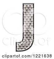Clipart Of A 3d Diamond Plate Capital Letter J Royalty Free Illustration