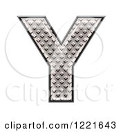 Clipart Of A 3d Diamond Plate Capital Letter Y Royalty Free Illustration