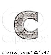 Clipart Of A 3d Diamond Plate Lowercase Letter C Royalty Free Illustration