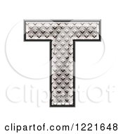 Clipart Of A 3d Diamond Plate Capital Letter T Royalty Free Illustration by chrisroll
