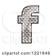 Clipart Of A 3d Diamond Plate Lowercase Letter F Royalty Free Illustration