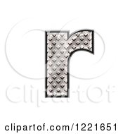 Clipart Of A 3d Diamond Plate Lowercase Letter R Royalty Free Illustration