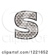Clipart Of A 3d Diamond Plate Lowercase Letter S Royalty Free Illustration by chrisroll