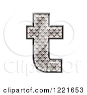 Clipart Of A 3d Diamond Plate Lowercase Letter T Royalty Free Illustration