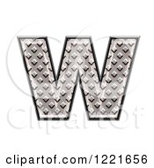 Clipart Of A 3d Diamond Plate Lowercase Letter W Royalty Free Illustration