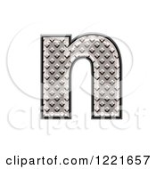 Clipart Of A 3d Diamond Plate Lowercase Letter N Royalty Free Illustration