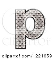 3d Diamond Plate Lowercase Letter P
