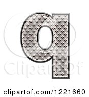 Clipart Of A 3d Diamond Plate Lowercase Letter Q Royalty Free Illustration