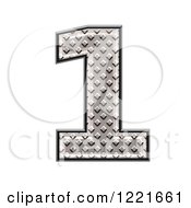 Clipart Of A 3d Diamond Plate Number 1 Royalty Free Illustration