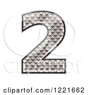 Clipart Of A 3d Diamond Plate Number 2 Royalty Free Illustration